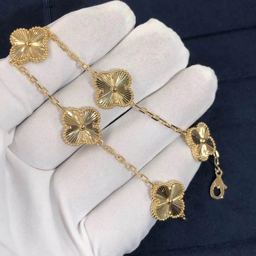 Браслет Van Cleef & Arpels Vintage Alhambra с 5 мотивами /желтое золото/ 2