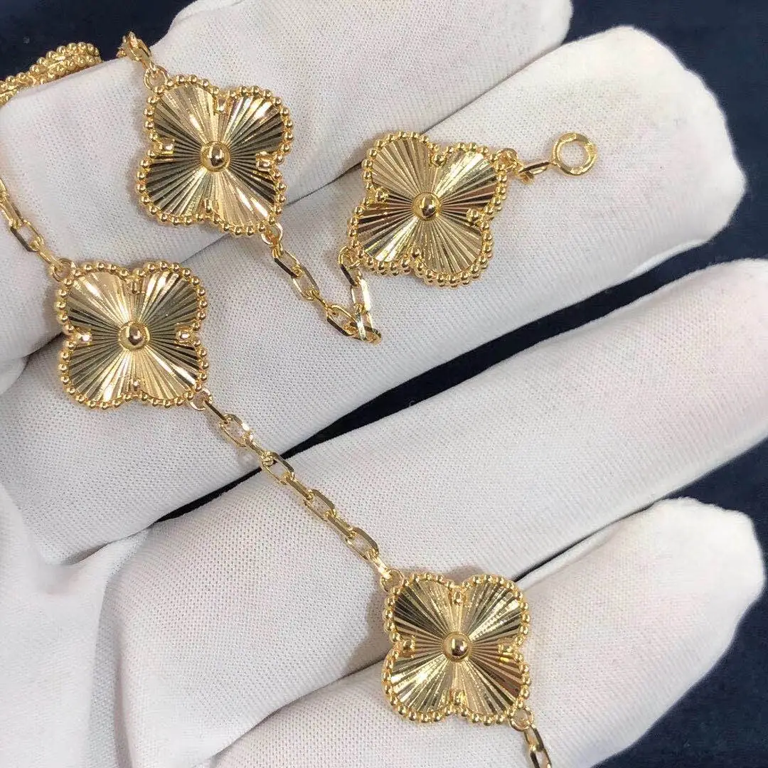 Браслет Van Cleef & Arpels Vintage Alhambra с 5 мотивами /желтое золото/ 3