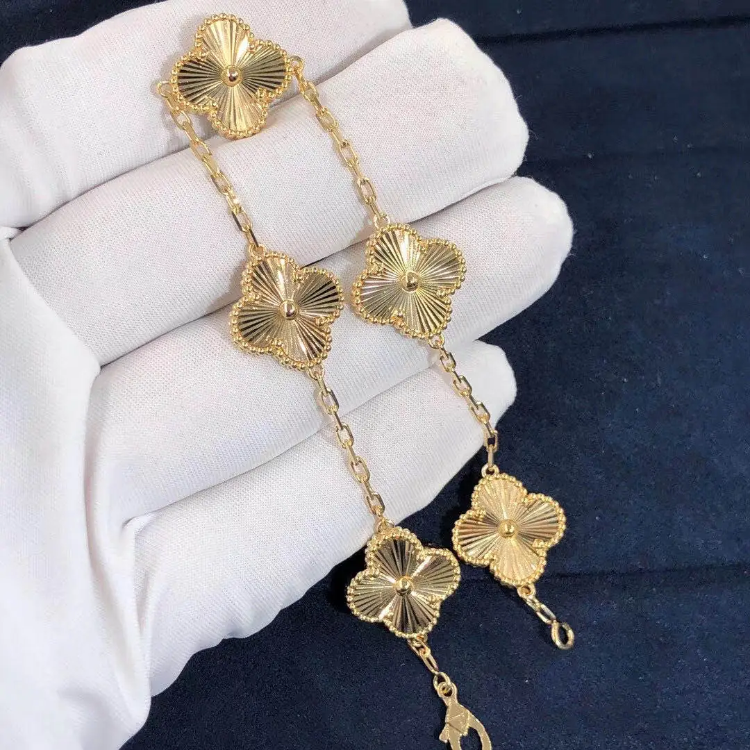 Браслет Van Cleef & Arpels Vintage Alhambra с 5 мотивами /желтое золото/ 4