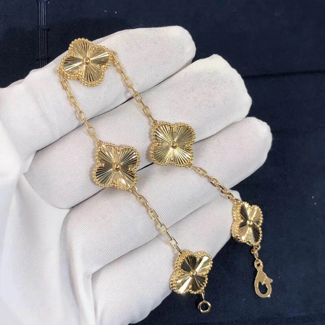 Браслет Van Cleef & Arpels Vintage Alhambra с 5 мотивами /желтое золото/ 5