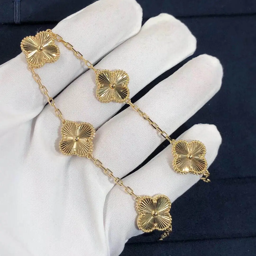 Браслет Van Cleef & Arpels Vintage Alhambra с 5 мотивами /желтое золото/ 6