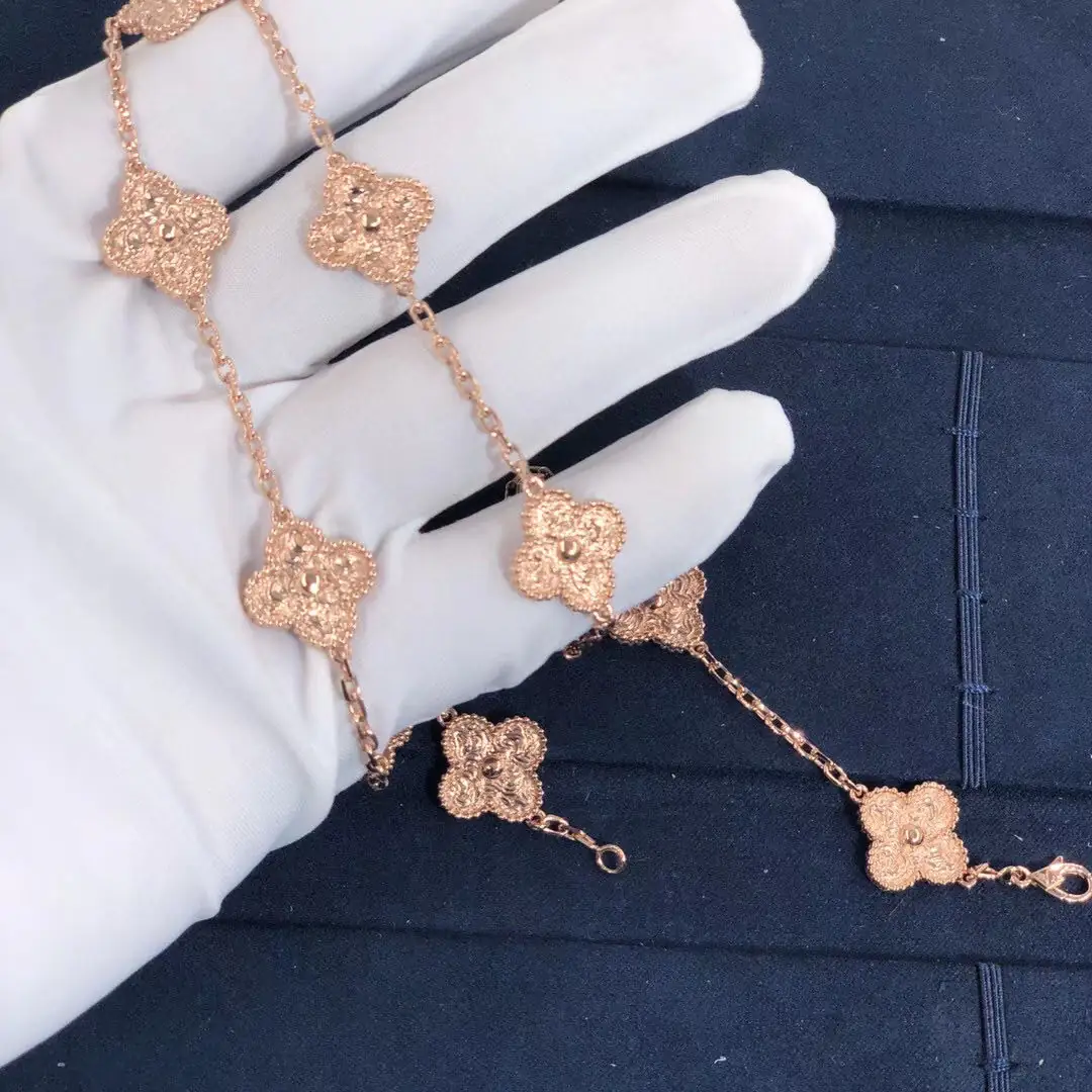Колье Van Cleef & Arpels Vintage Alhambra 10 мотивов /желтое золото/