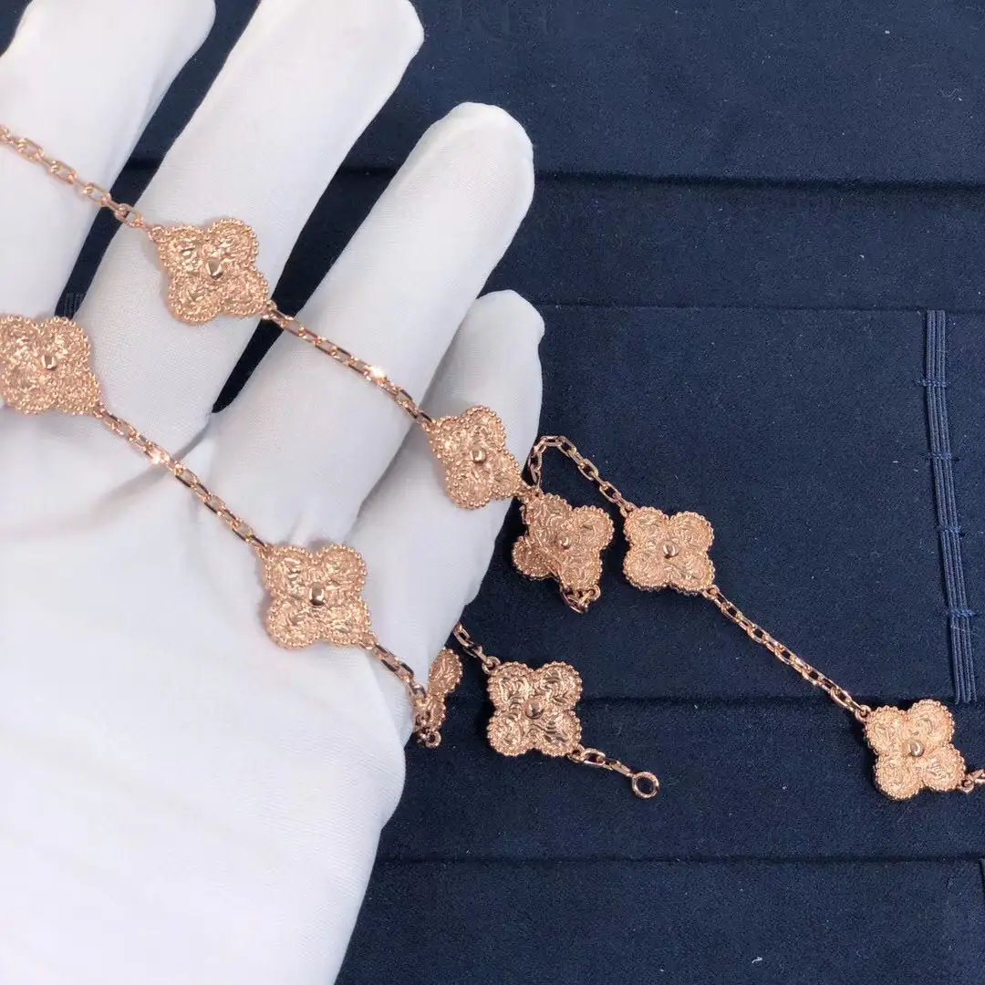 Колье Van Cleef & Arpels Vintage Alhambra 10 мотивов /желтое золото/