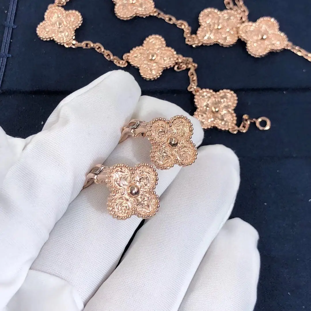 Винтажные серьги VAN CLEEF & ARPELS Alhambra /розовое золото/
